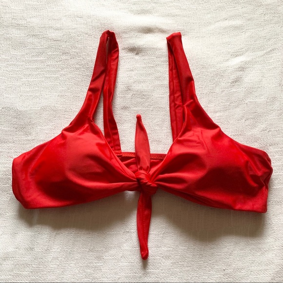 New Red Padded Knotted Thong Bikini size 8 - Picture 2 of 5